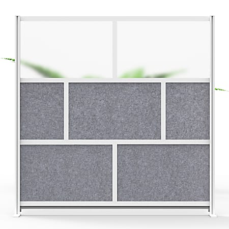 Luxor Modular Room Divider Wall System Starter Wall, 70" x 70", Gray