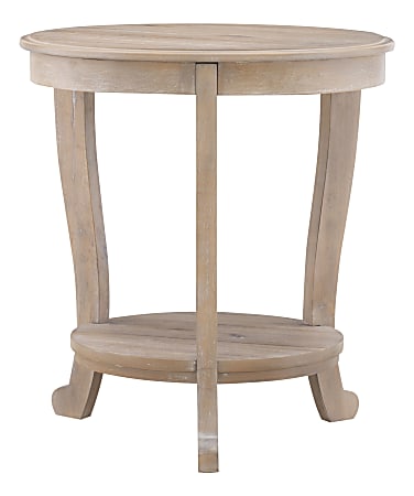 Powell Heller Side Table With Shelf, 24" x 22", Natural