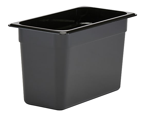 Cambro Camwear GN 1/3 Size 8" Food Pans, 8”H x 7”W 12-3/4”D, Black, Set Of 6 Pans