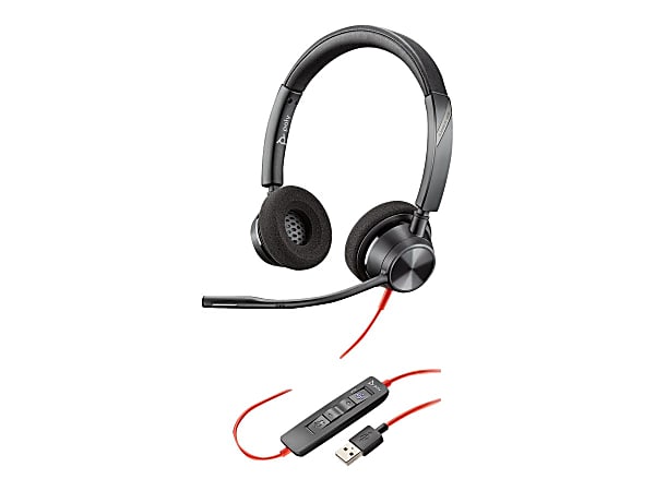 Poly Blackwire 3320-M - Microsoft Teams - 3300 Series - headset - on-ear - wired - USB-A - Certified for Microsoft Teams