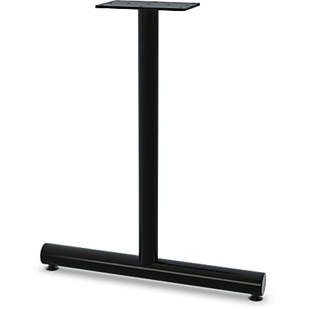 Lorell Relevance Tabletop T-Leg Base with Glides - 27.8" x 2" - Material: Tubular Steel - Finish: Black