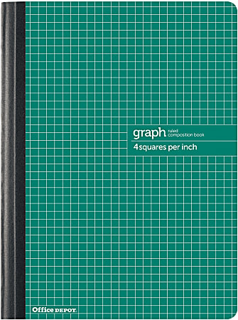Office Depot® Brand Composition Book, 7-1/2" x 9-3/4", Quadrille Ruled, 80 Sheets, Green