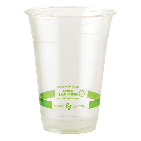 World Centric Cold Cups, 20 Oz, Clear, Carton Of 1,000 Cups