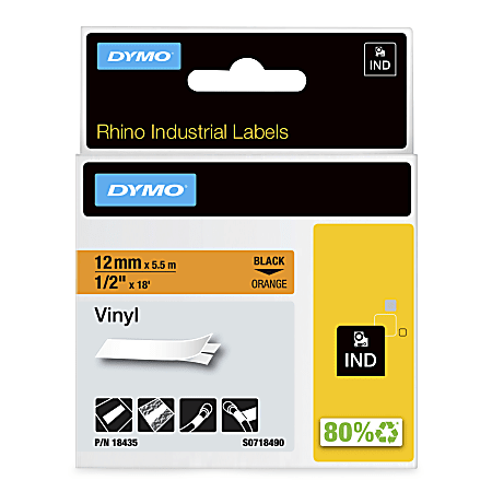 DYMO® RhinoPRO Industrial Vinyl Tape, 0.47"