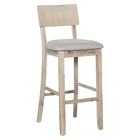 Linon Dixie Upholstered Bar Stool, Grey Wash/Grey