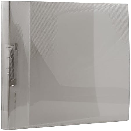 JAM PAPER Plastic Clamp Binder, 0.75 inch, Smoke Gray, Sold Individually