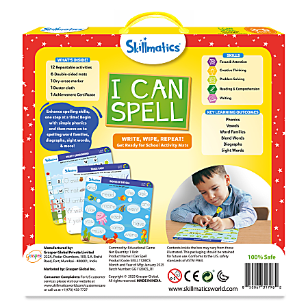Skillmatics Write Wipe I Can Spell Back To School Edition Kindergarten ...