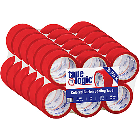Tape Logic® Carton Sealing Tape, 2" x 55 Yd., Red, Case Of 36