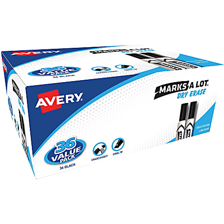 Avery® Desk Style Dry Erase Markers - 4.7625 mm Marker Point Size - Chisel Marker Point Style - 36 / Box