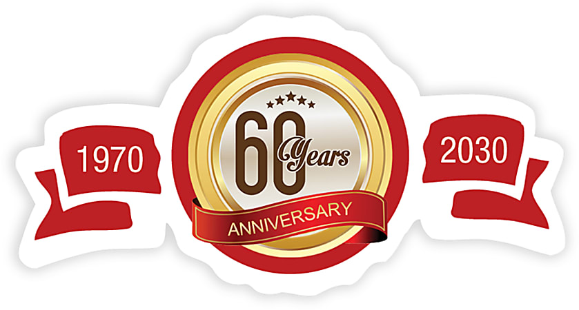 Custom Full-Color Printed Labels And Stickers, Anniversary, 1-3/8" x 2-5/8", Box Of 125 Labels