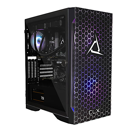 CLX SET TGMSETRTH1639BM Liquid-Cooled Gaming Desktop PC, AMD Ryzen 7, 16GB Memory, 3TB Hard Drive/500GB Solid State Drive, Windows® 10 Home