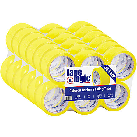 Tape Logic® Carton Sealing Tape, 2" x 55 Yd., Yellow, Case Of 36