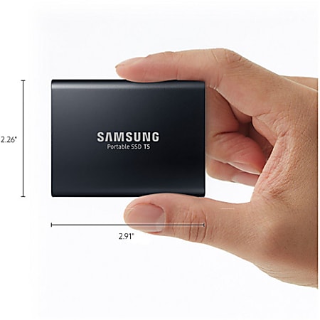 Samsung T5 2TB Portable External Hard Drive 256 bit Encrption MU PA2T0B  Black - Office Depot