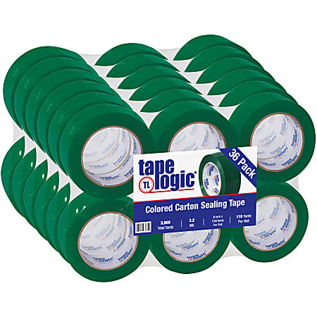 Tape Logic® Carton Sealing Tape, 2" x 110 Yd., Green, Case Of 36