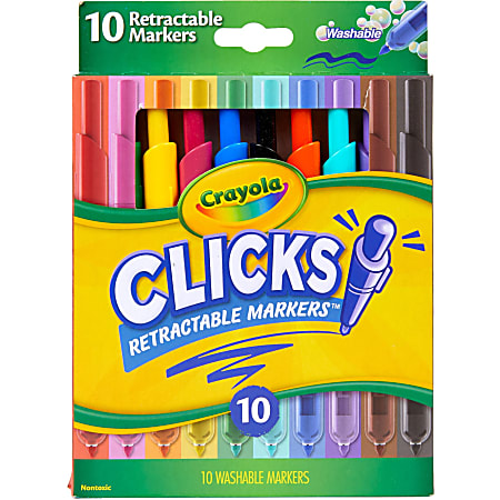 Crayola Washable Markers With Retractable Tips Conical Tip