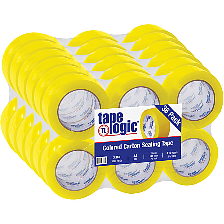 Tape Logic® Carton Sealing Tape, 2" x 110 Yd., Yellow, Case Of 36