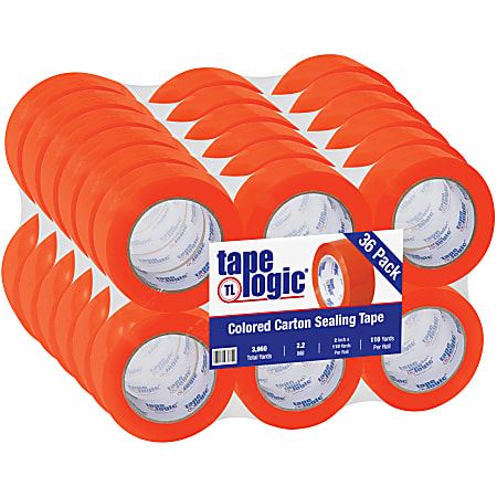 Tape Logic® Carton Sealing Tape, 2" x 110 Yd., Orange, Case Of 36