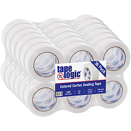 Tape Logic® Carton Sealing Tape, 2" x 110 Yd., White, Case Of 36