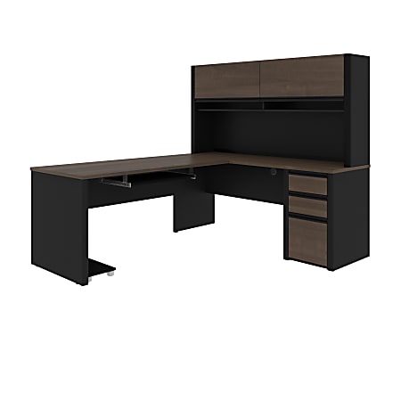 Bestar l shaped best sale desk with hutch