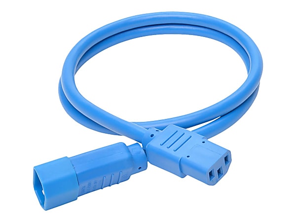 Eaton Tripp Lite Series Heavy-Duty PDU Power Cord, C13 to C14 - 15A, 250V, 14 AWG, 3 ft. (0.91 m), Blue - Power extension cable - IEC 60320 C14 to power IEC 60320 C13 - 3 ft - blue