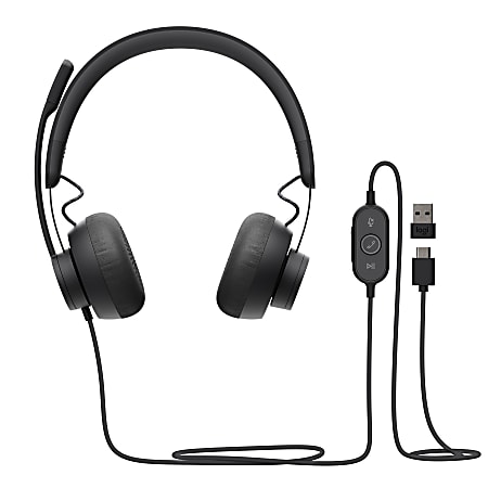 Logitech Zone 750 Wired On Ear Headset with Advanced Noise