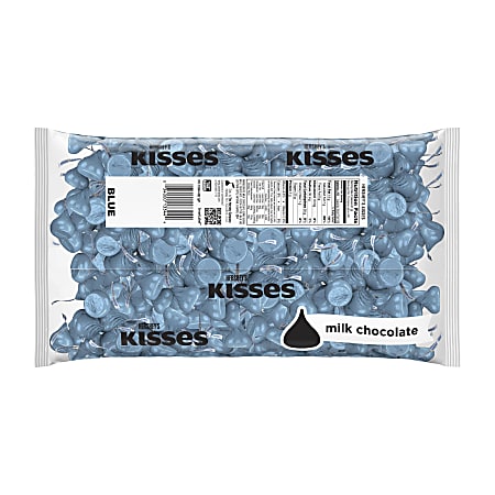 HERSHEY'S KISSES Milk Chocolates in Light Blue Foils - 66.7oz