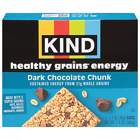 KIND Healthy Grains Energy Bars, Dark Chocolate Chunk, 1.4 Oz, Total Qty 40