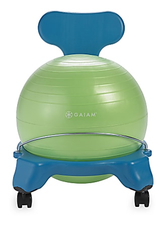 Gaiam Kids' Balance Ball® Chair, Blue/Green