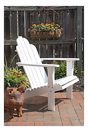 Linon Troy Adirondack Outdoor Chair White Office Depot