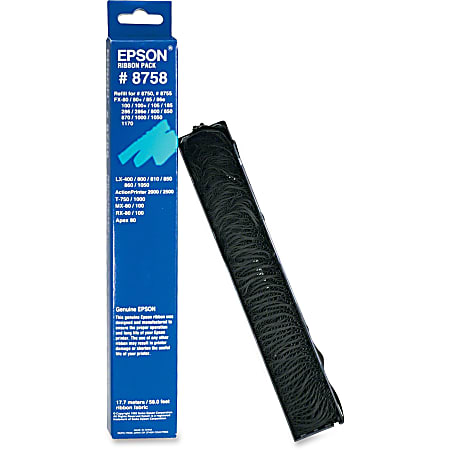 Epson - Black - print ribbon - for FX 1180, 1180+, 880, 880+, 880-FDW, 880T; LX 300, 300+, 300+II, 300L