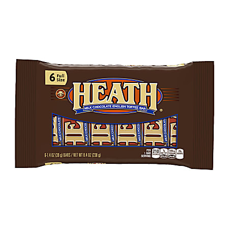 Hershey's® HEATH Toffee Bars, 0.7 Oz, 6 Bars Per Bag, Pack Of 2 Bags