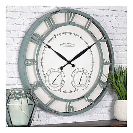 FirsTime & Co.® Laguna Outdoor Clock, Aged Teal