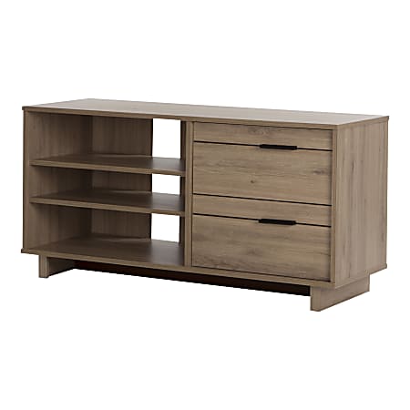 South Shore Fynn TV Stand With Drawers For TVs Up To 55'', Rustic Oak