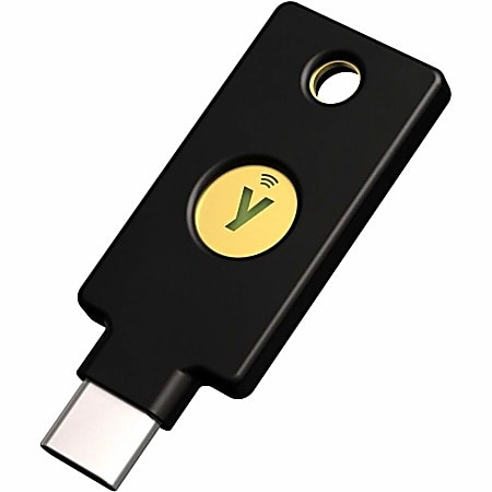 Yubico 2-Factor Authentication (2FA) Security Key, USB-C or NFC, FIDO U2F/FIDO2 Certified, Black