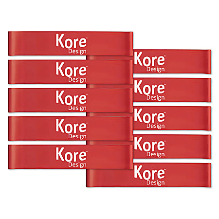 Kore Design™ Fidget Kick Bands, Silicone, 2" x 24", Red, Pack Of 10 Bands
