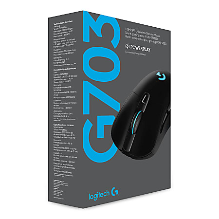 Logitech G703 LIGHTSPEED Wireless Gaming Mouse with HERO 25K Sensor,  LIGHTSYNC RGB, Black