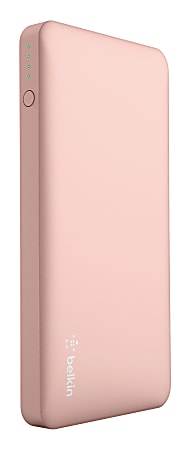Belkin® Pocket Power Portable Charger, 10,000 mAh, Rose Gold, F7U020BTC00