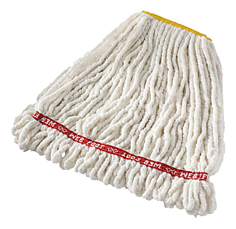 Rubbermaid® Web Foot Shrinkless Wet Mop Heads, White, Set Of 6 Heads