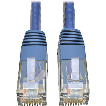 Tripp Lite Cat6 Gigabit Molded Patch Cable RJ45 M/M 550MHz 24 AWG Blue 1' - 1x RJ-45 Male Network - 1x R - N200001BL