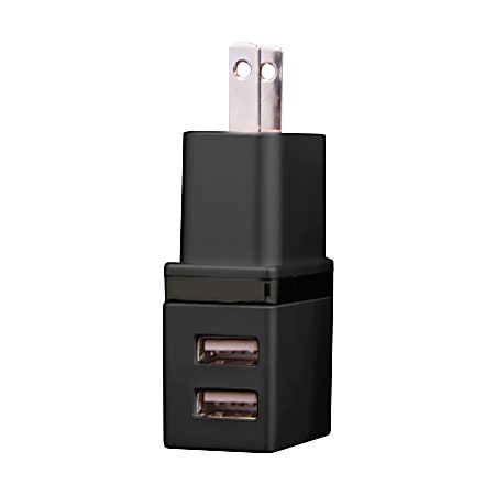 Duracell® Dual USB Charger, AC, Gun Metal Gray, LE2306
