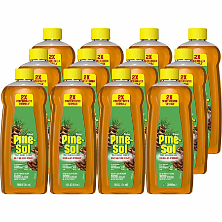 Pine-Sol Multi-Surface Cleaner - For Multi Surface - Concentrate - Liquid - 14 fl oz (0.4 quart) - Original Scent - 12 / Carton - Deodorize, Disinfectant, Dilutable - Yellow
