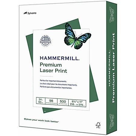 Hammermill Laser Print Paper Letter 8.5 x 11 24lb Smooth Radiant