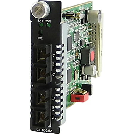 Perle CM-100MM-S2SC40 Media Converter - 2 x SC Ports - 100Base-EX, 100Base-FX - Internal