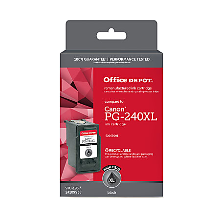 Office Depot® Brand Remanufactured High-Yield Black Ink Cartridge Replacement For Canon® PG-240XL