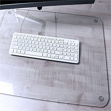 Desktex® Glass Desk Pad - 19" x 24" - Clear Rectangular Glass Desk Pad - 24" L x 19" W x 0.2" D