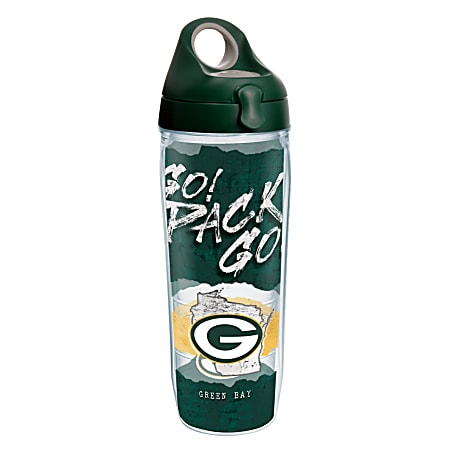 Tervis NFL Statement Water Bottle With Lid, 24 Oz, Green Bay Packers