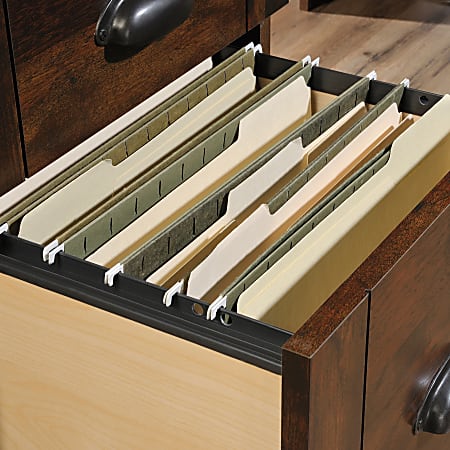 Sauder harbor view corner computer desk with sale hutch in curado cherry