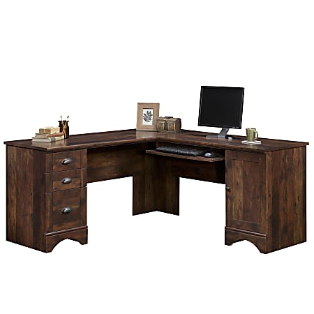 Sauder® Harbor View 67"W Corner Desk, Curado Cherry