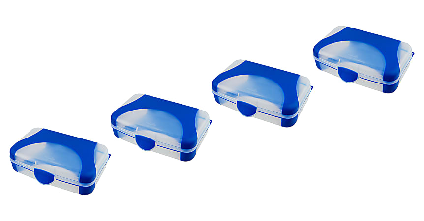 Amax Overmolded Web Pencil Boxes, Assorted Colors, Pack Of 4 Boxes