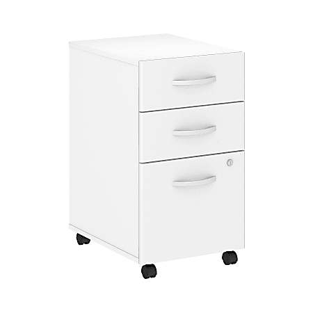 Bush Business Furniture Studio C 20-1/4"D Vertical 3-Drawer Mobile File Cabinet, White, Delivery